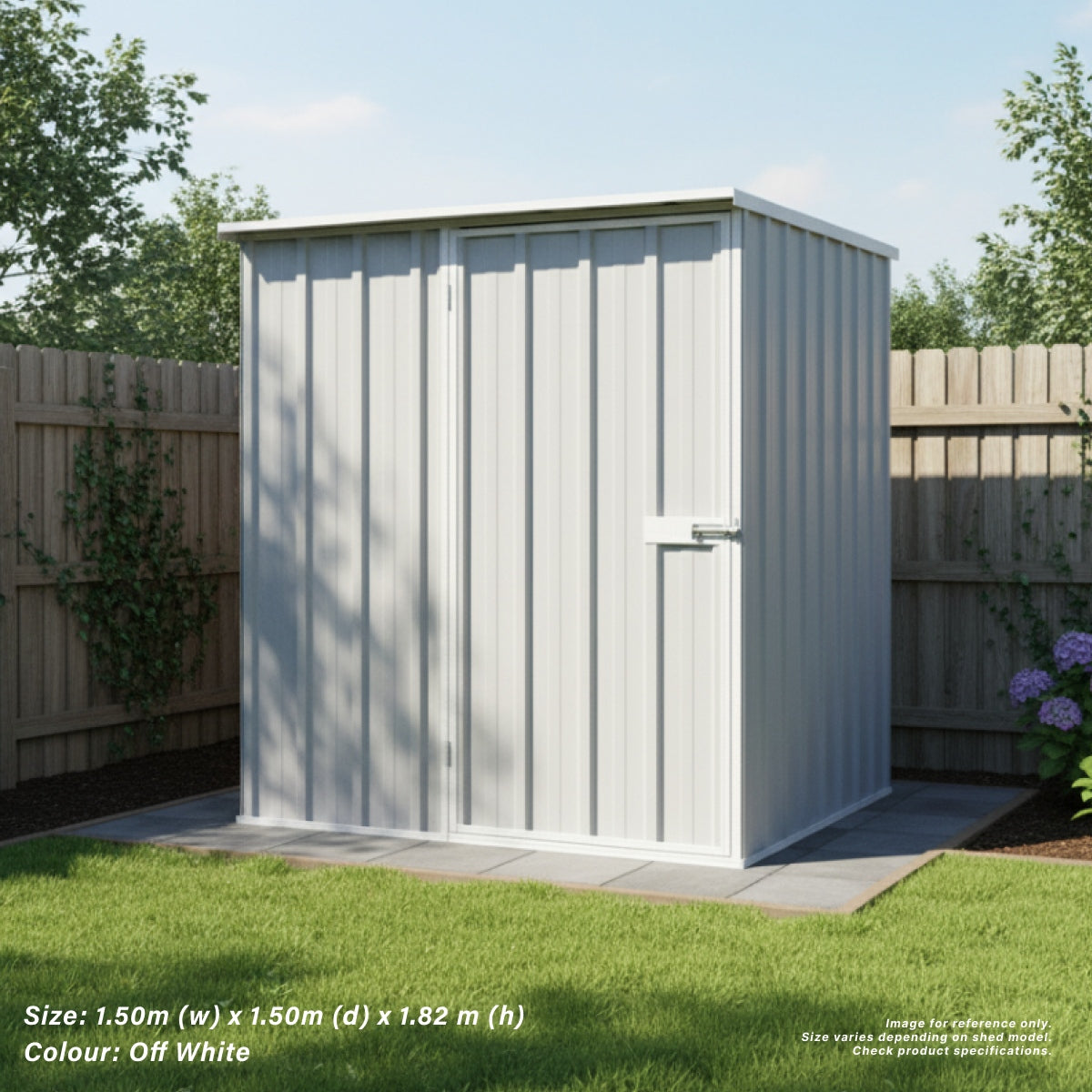 1.5m x 1.5m Flat Roof Garden Shed