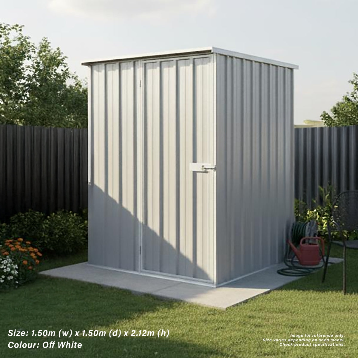 1.5m x 1.5m Flat Roof Garden Shed