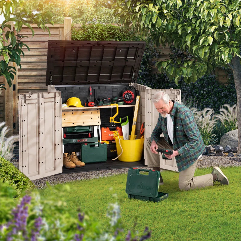 1200L Storage Shed - Beige / Brown