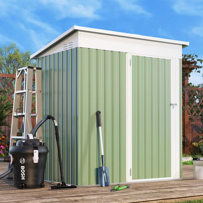 5 Ft. W X 3 Ft. D Metal Lean-To Garden Shed
