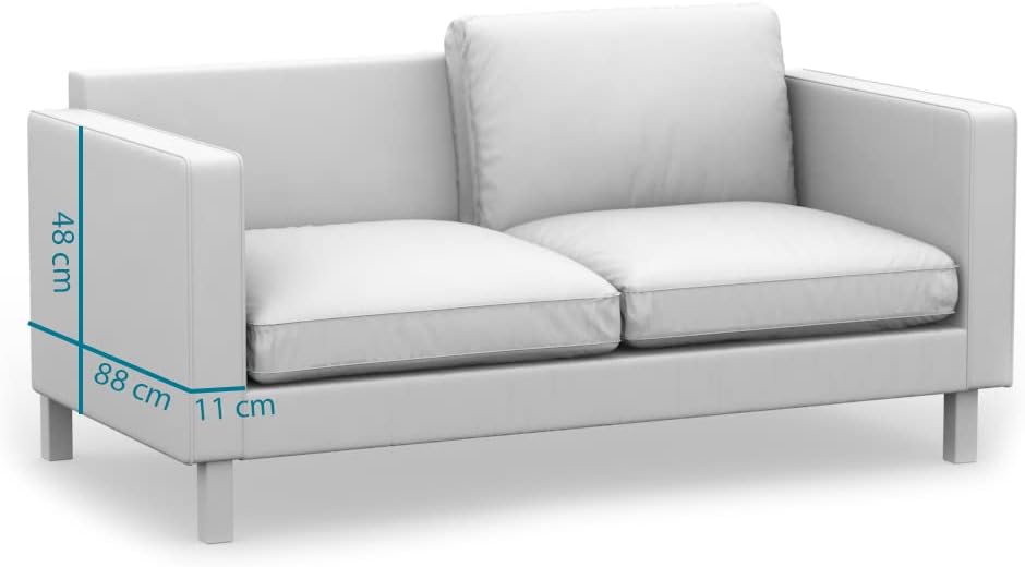 COMFORTLY 3-Seat Sofa Slipcover Replacement Hand Made Compatible with KARLSTAD Couch - COVERS ONLY (Linen Blends - Grey Beige)