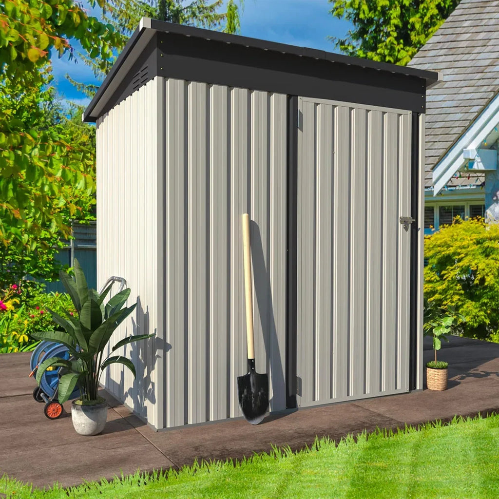 5 Ft. W X 3 Ft. D Metal Lean-To Garden Shed