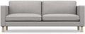 COMFORTLY 3-Seat Sofa Slipcover Replacement Hand Made Compatible with KARLSTAD Couch - COVERS ONLY (Linen Blends - Grey Beige)
