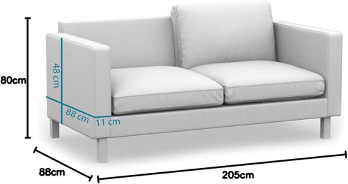COMFORTLY 3-Seat Sofa Slipcover Replacement Hand Made Compatible with KARLSTAD Couch - COVERS ONLY (Linen Blends - Grey Beige)