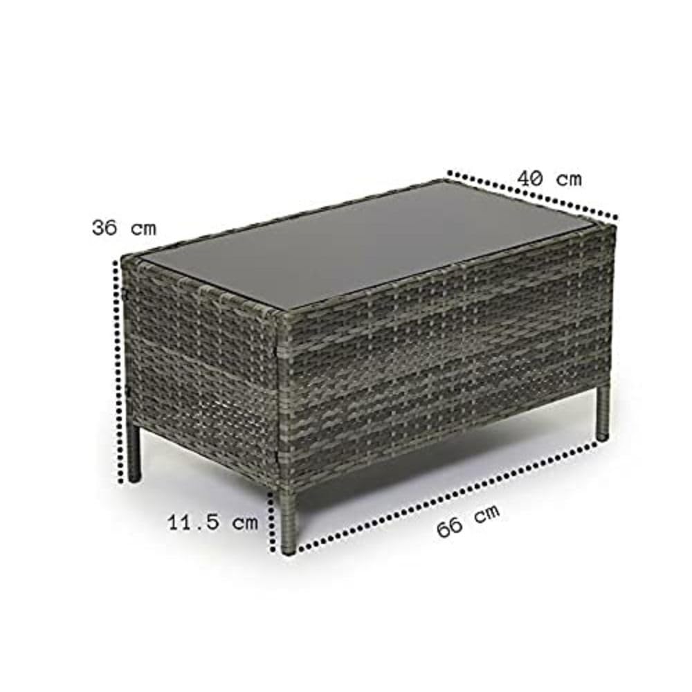 4 Seater Rattan Garden Furniture Set with Coffee Table & Cushions
