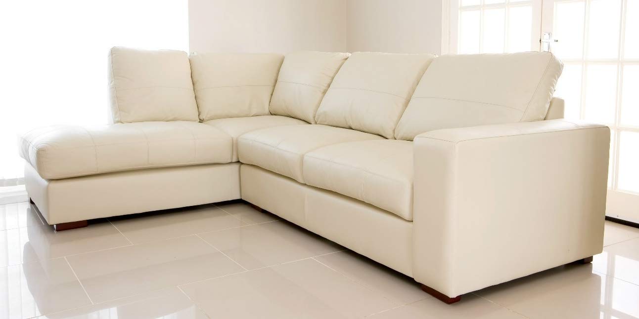 Modern Black Faux Leather Left Hand Corner Sofa
