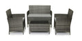 4 Seater Rattan Garden Furniture Set with Coffee Table & Cushions