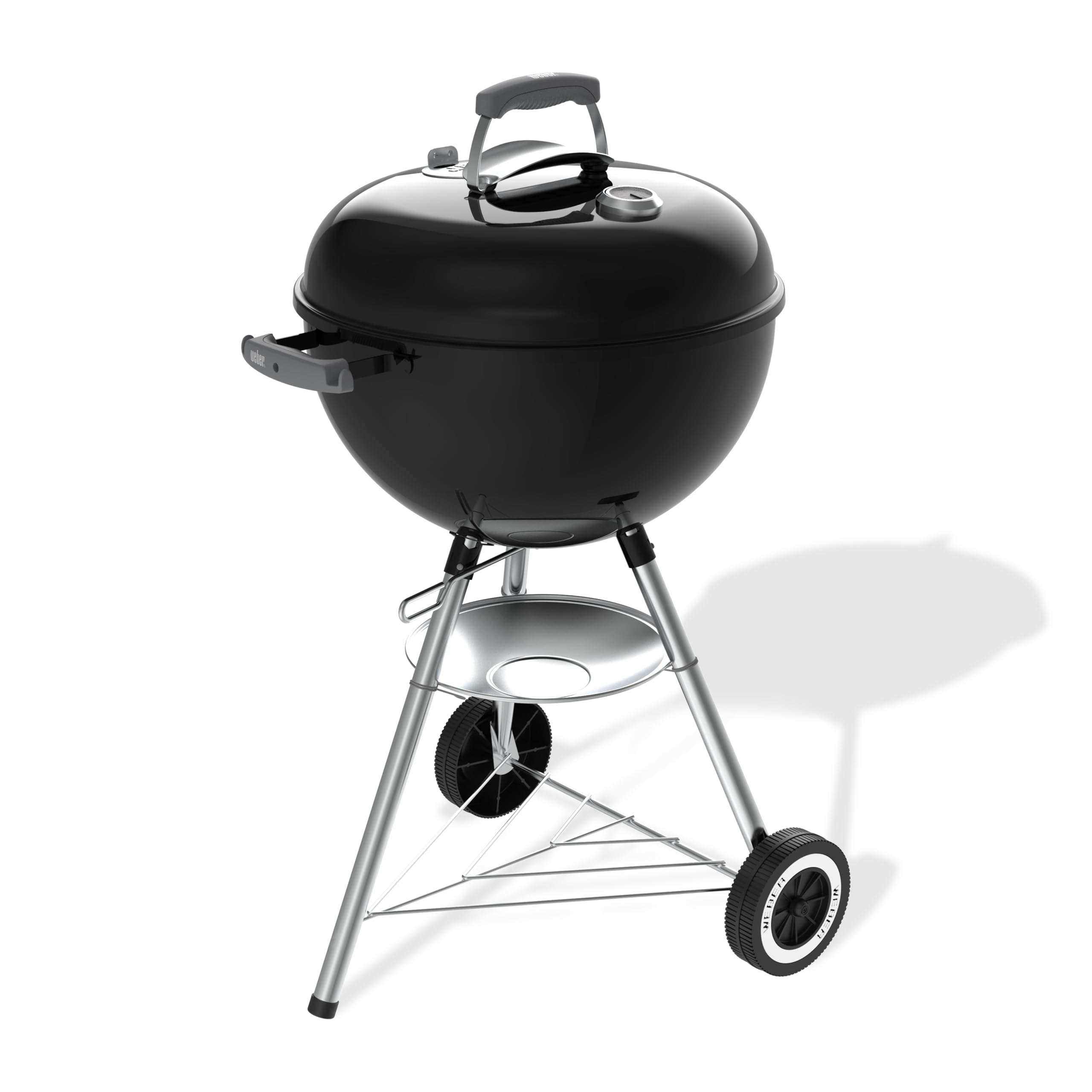 47cm Charcoal Kettle BBQ Grill with Lid Thermometer & One-Touch Cleaning System