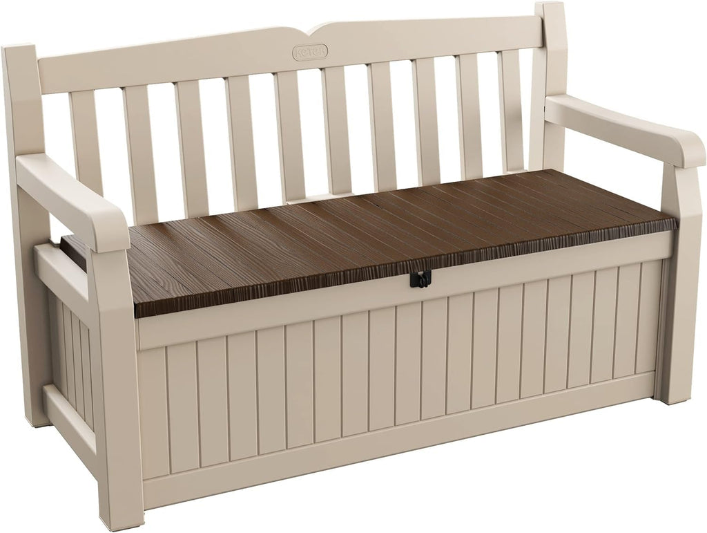 265L Outdoor Storage Bench with Hidden Storage & Weatherproof Design