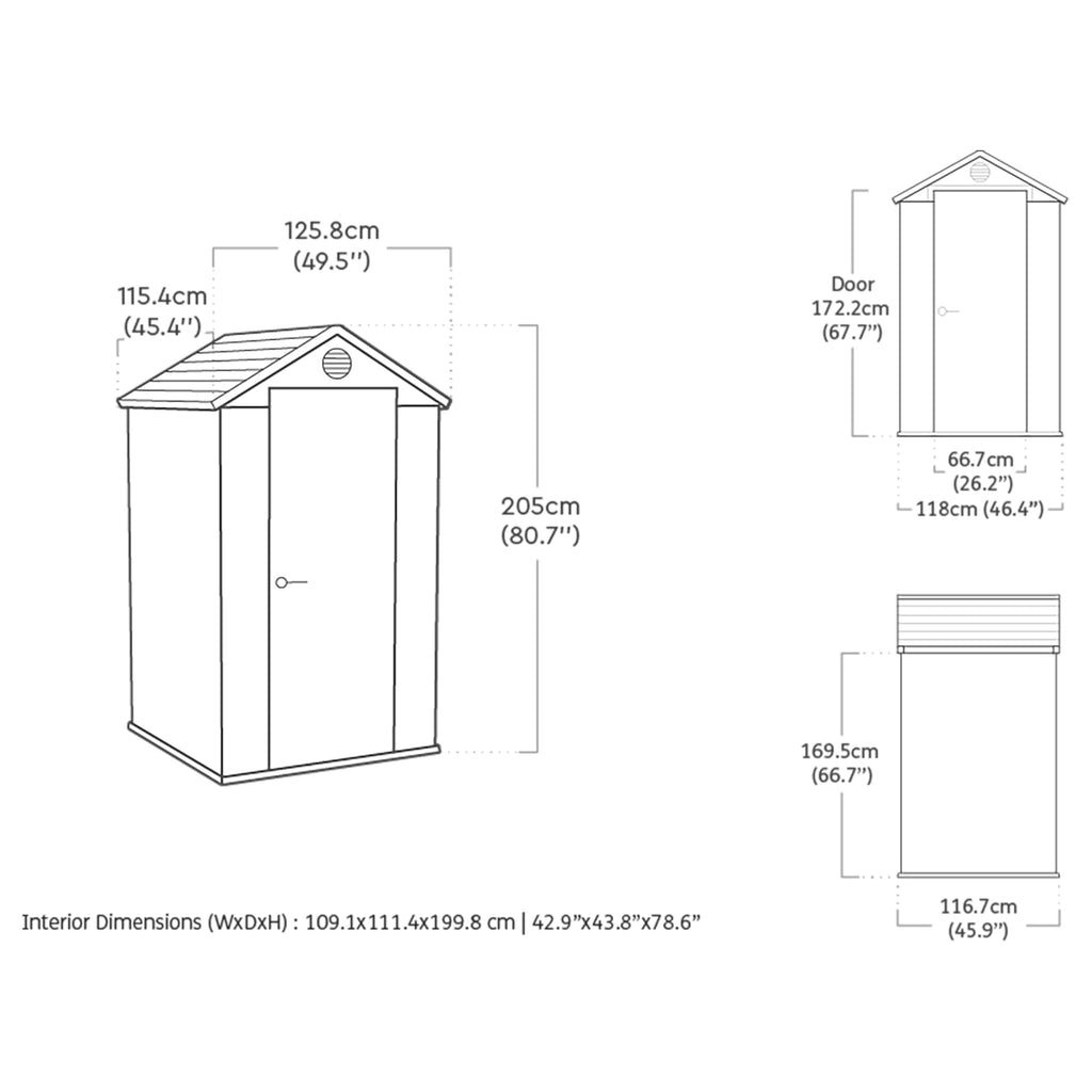 4x4ft Outdoor Garden Storage Shed with Window, Ventilation & Weatherproof Design