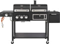 Hybrid Gas & Charcoal BBQ Grill with Smoker, Side Burner & Protective Cover