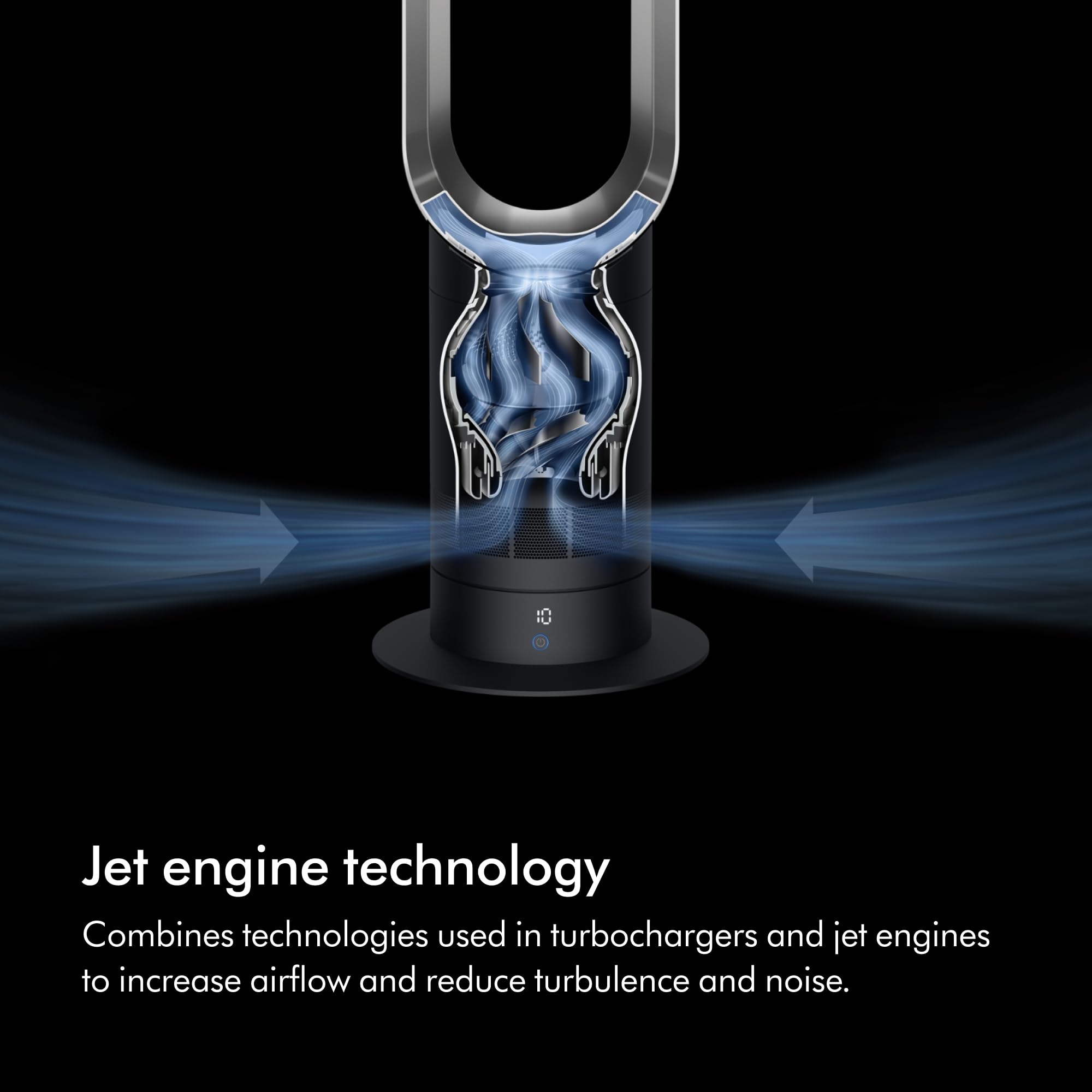 Dyson Cool AM07 Bladeless Tower Fan - Powerful Air Multiplier Cooling For Large Rooms