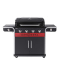 Hybrid Gas & Charcoal BBQ Grill with Cast Iron Grates & Temperature Gauge