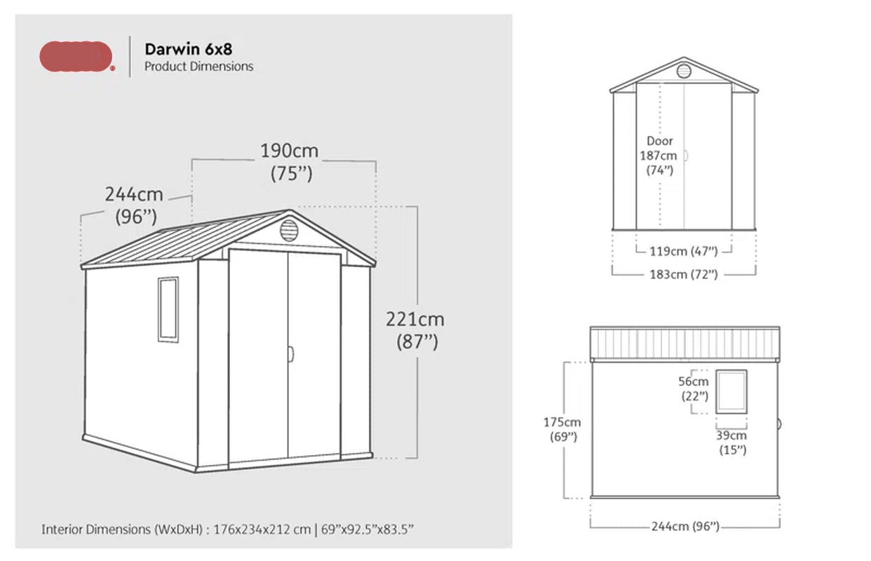 6 Ft. W X 8 Ft. D Apex Outdoor Garden Shed