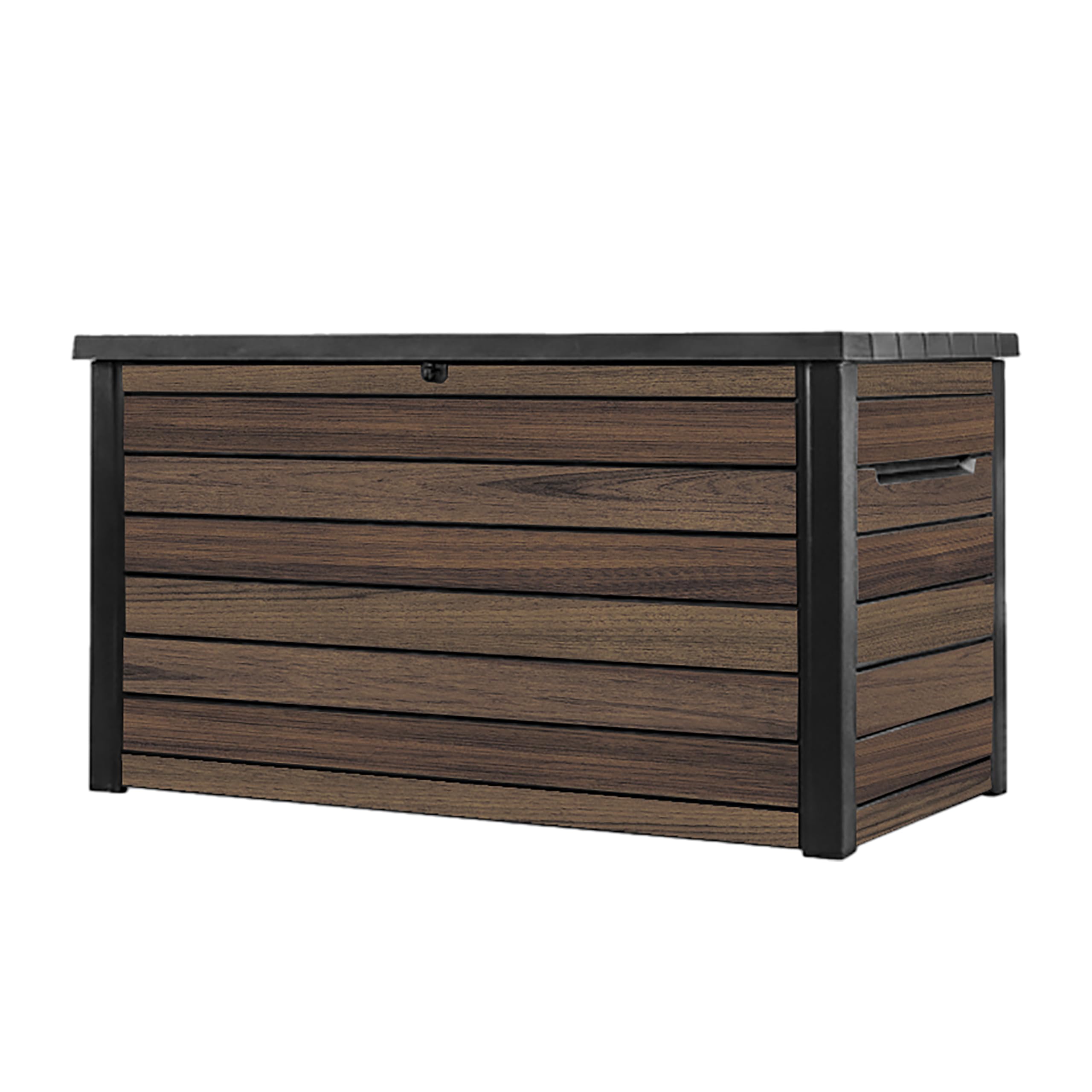 870L Large Outdoor Garden Storage Box with Lockable Lid & Extra Seating