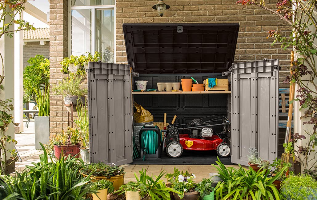 1200L Outdoor Garden Storage Shed with Wide Doors & Weatherproof Design