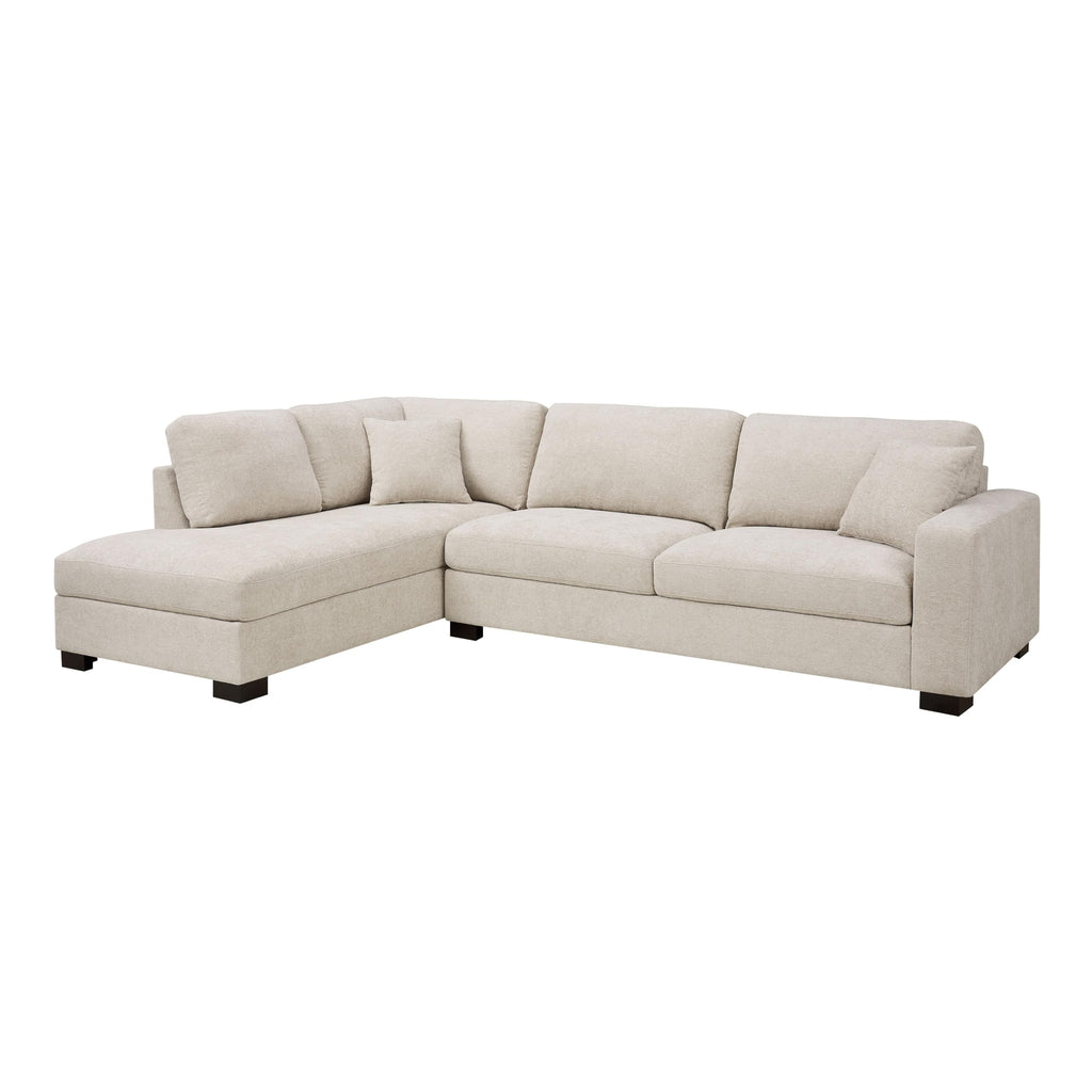 Large Corner Sofa, Left or Right Hand Corner Sofa, Couch in Upholstered Teddy Jumbo Cord or Chenille Fabric, L Shaped Sofas with Optional Footstool (Sage Green Chenille, Left Hand Facing)