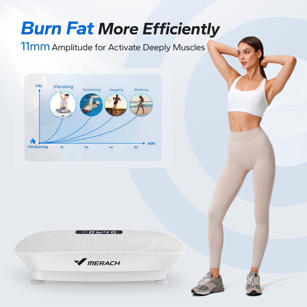 Whole Body Vibration Plate Exercise Machine with Bluetooth & Speed Control