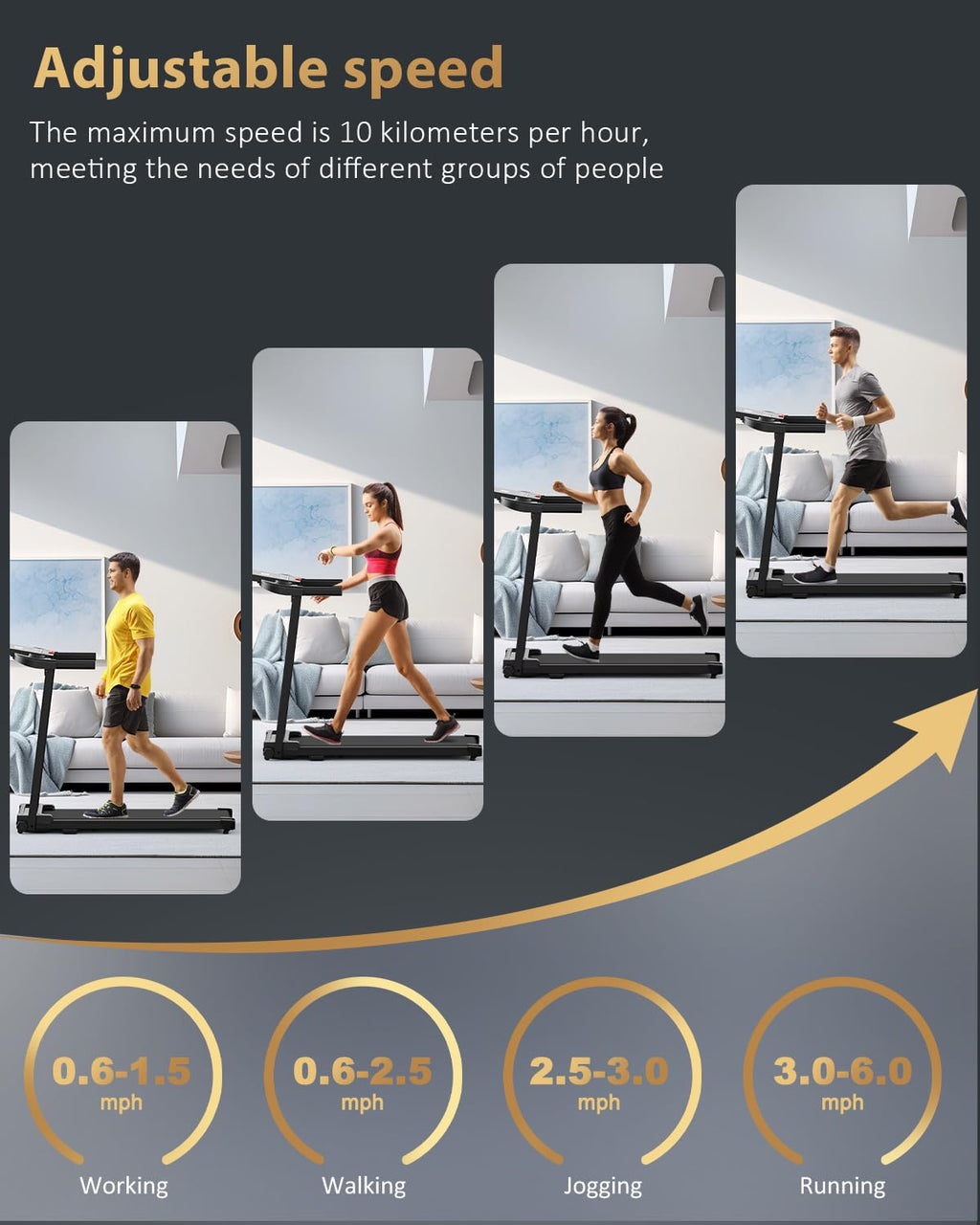 Foldable Walking Pad Treadmill with Handle, LCD Display & Compact Design