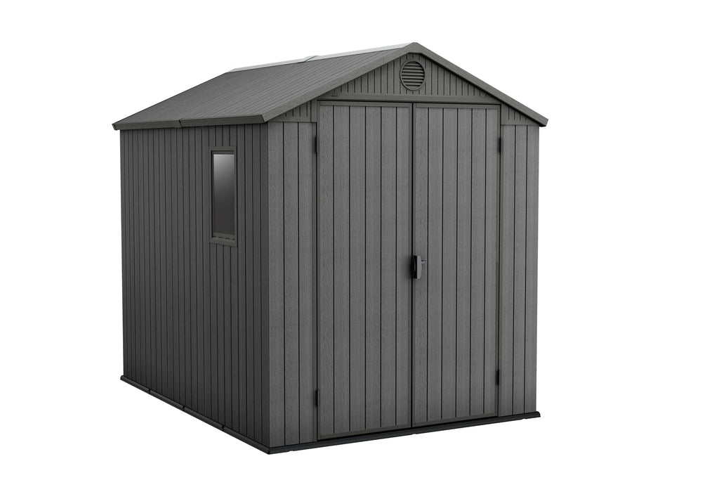 6x8ft Outdoor Garden Storage Shed with Double Doors, Window & Ventilation