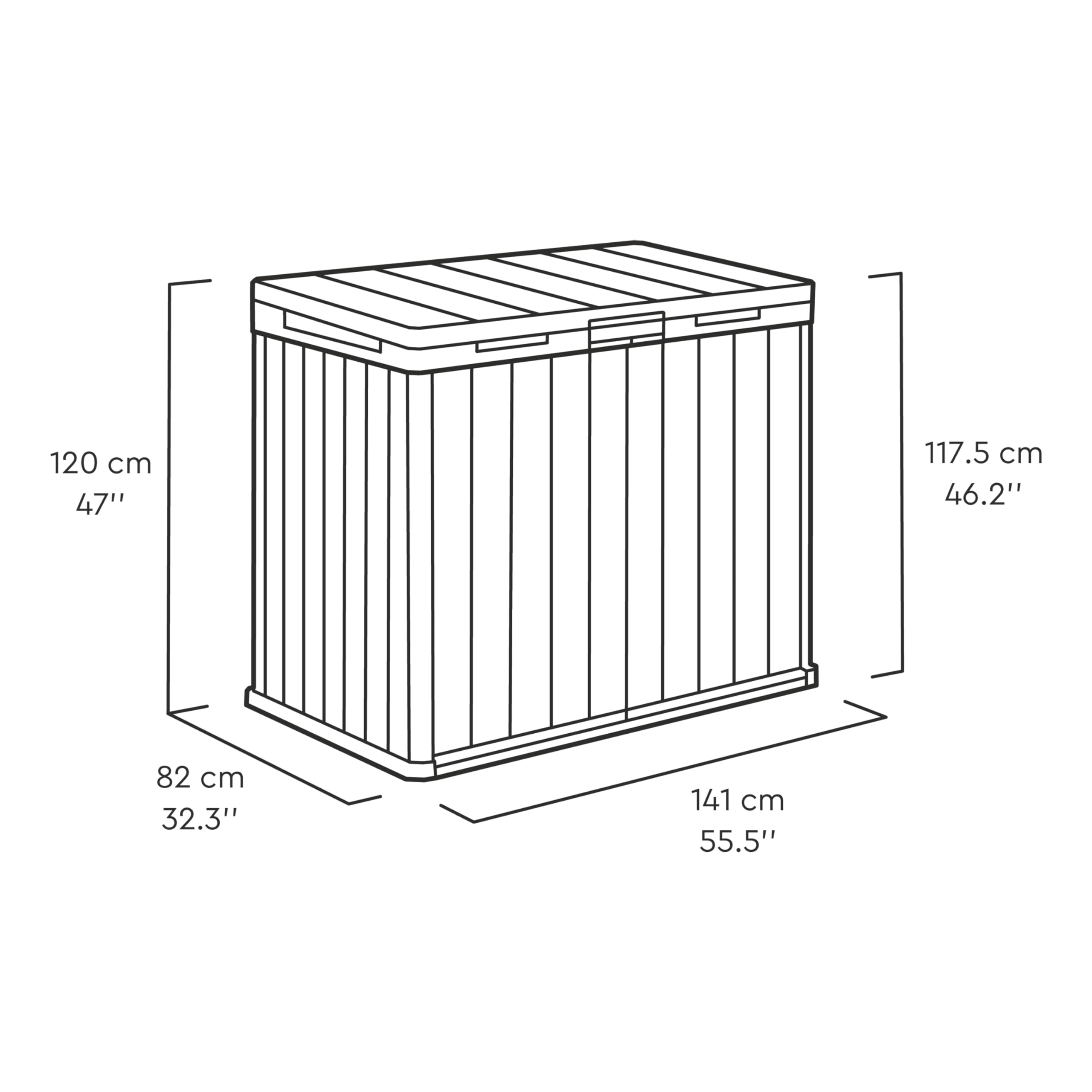 1150L Outdoor Garden Storage Box with Lockable Doors & Weatherproof Design