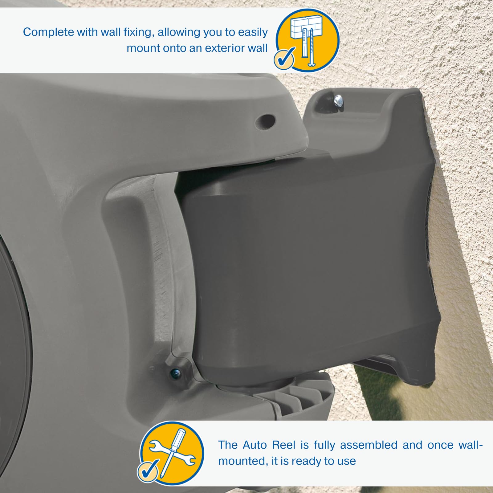 Automatic Wall Mounted Garden Hose Reel with 40M Retractable Hose