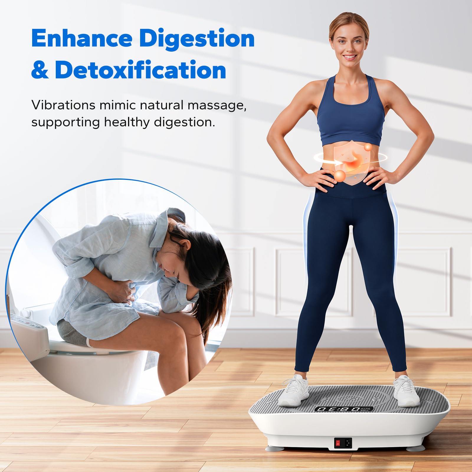 Compact Vibration Plate Exercise Machine with LED Display & Speed Control