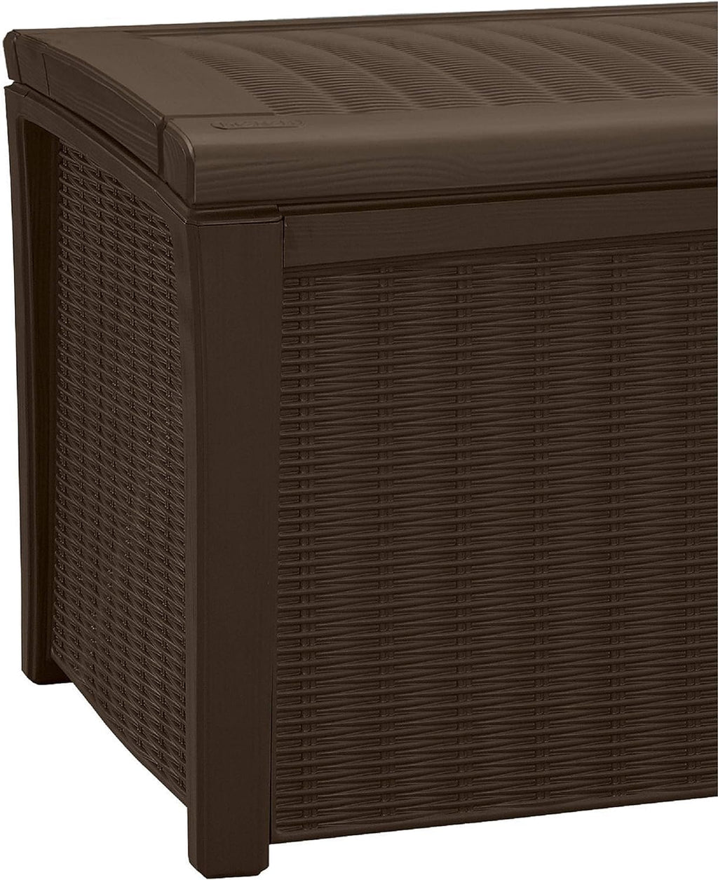 416L Outdoor Garden Storage Box with Lockable Lid & Rattan Effect Design