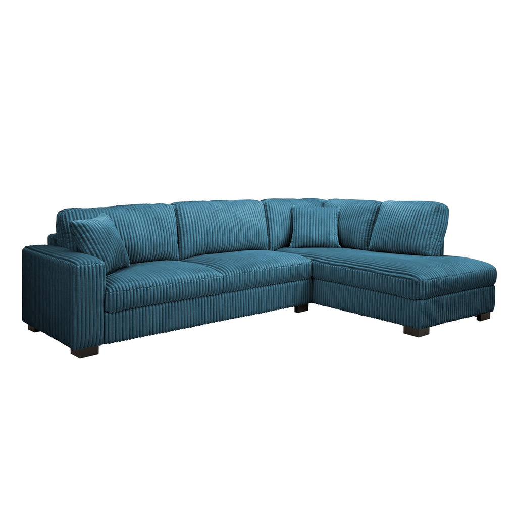 Large Corner Sofa, Left or Right Hand Corner Sofa, Couch in Upholstered Teddy Jumbo Cord or Chenille Fabric, L Shaped Sofas with Optional Footstool (Sage Green Chenille, Left Hand Facing)