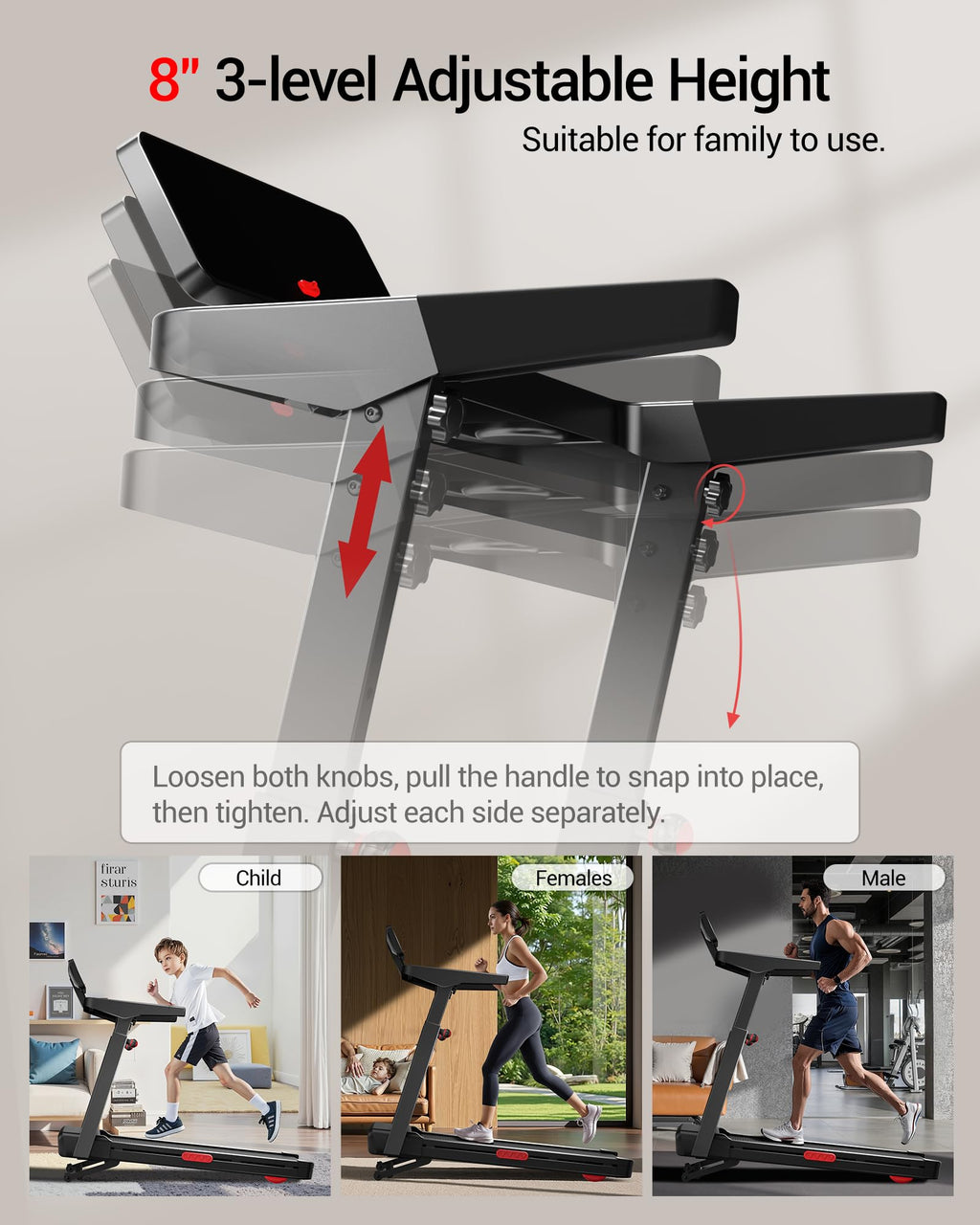 Heavy Duty Folding Treadmill with 20% Auto Incline & LED Touch Display