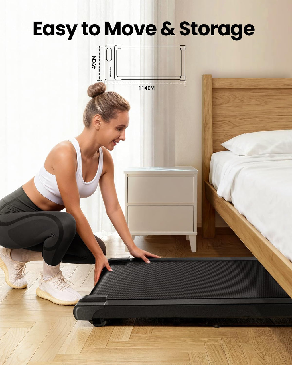 Compact Walking Pad Treadmill with Quiet Motor, Remote Control & LED Display