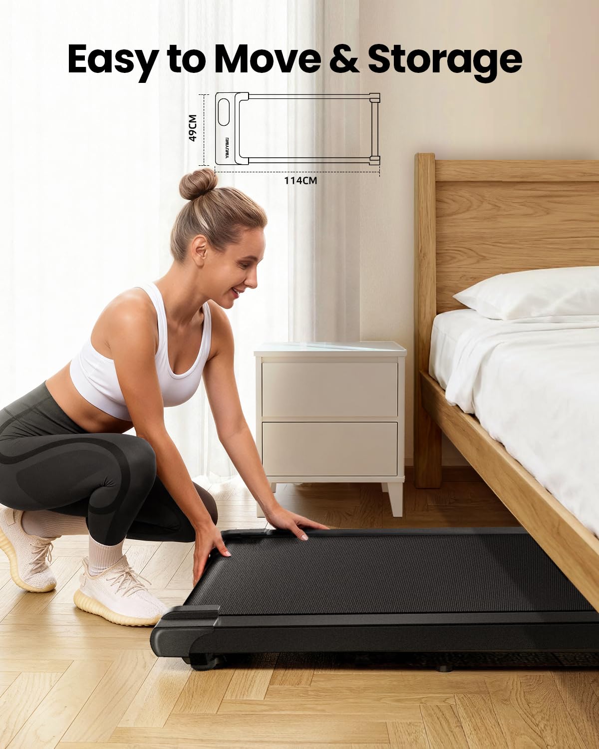 Compact Walking Pad Treadmill with Quiet Motor, Remote Control & LED Display