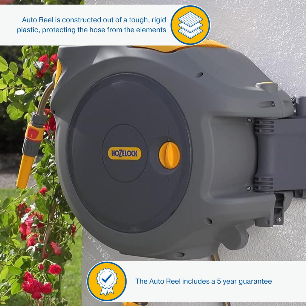 Automatic Wall Mounted Garden Hose Reel with 40M Retractable Hose
