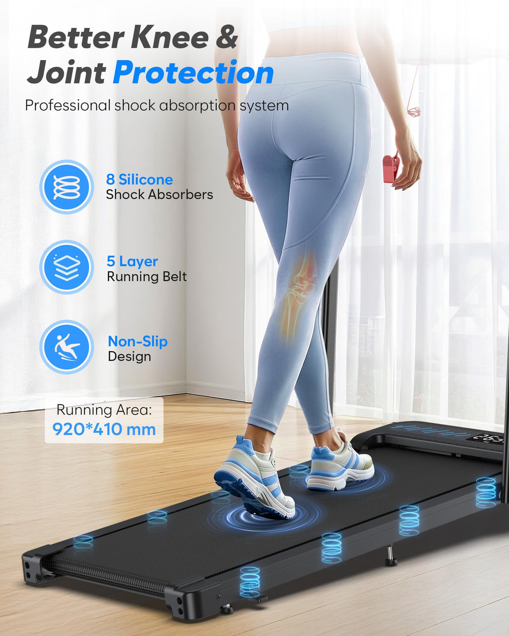6-in-1 Folding Treadmill with Incline, Handle Bar & Smart Fitness Control