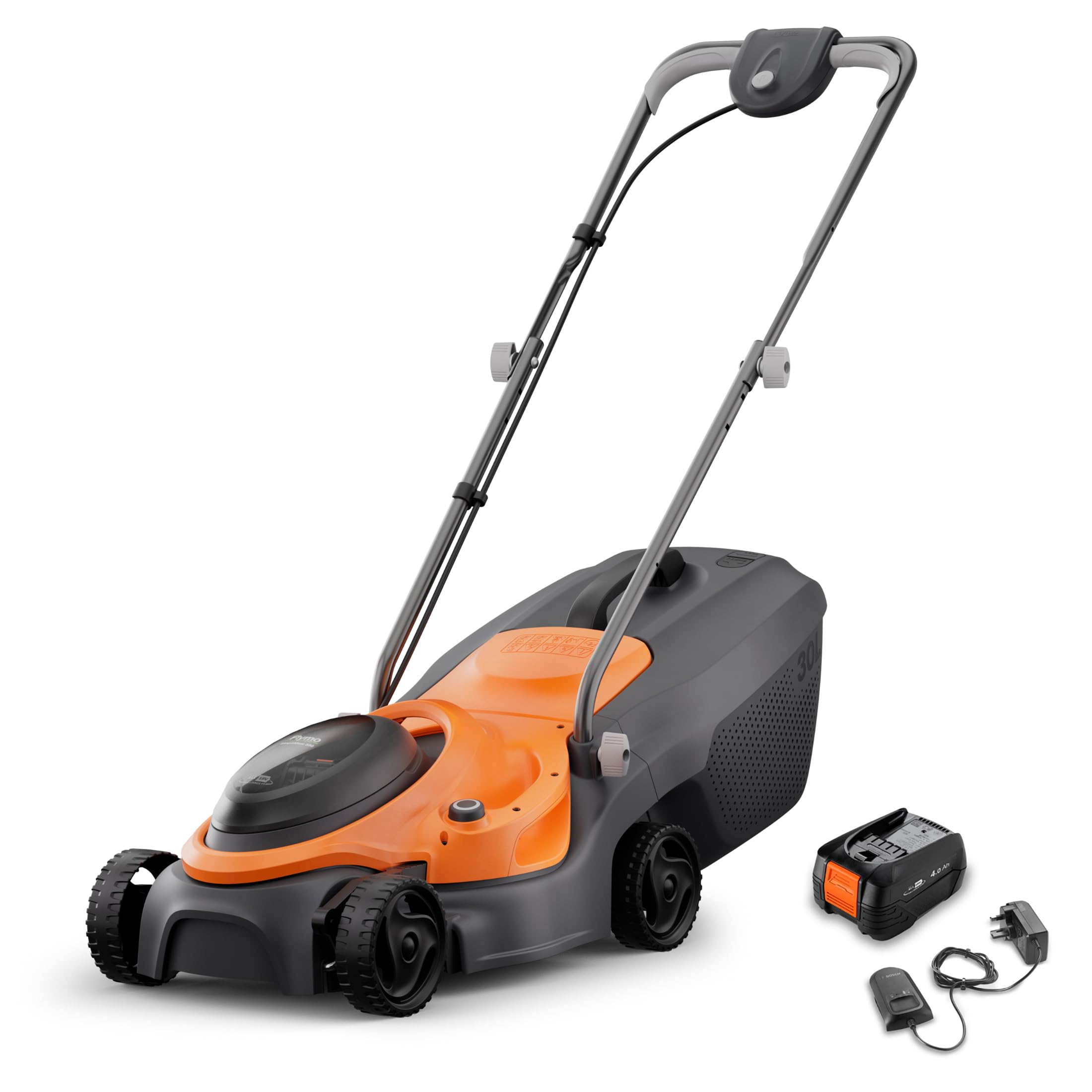 18V Cordless Lawn Mower with Battery, Charger & 30L Grass Collection Box
