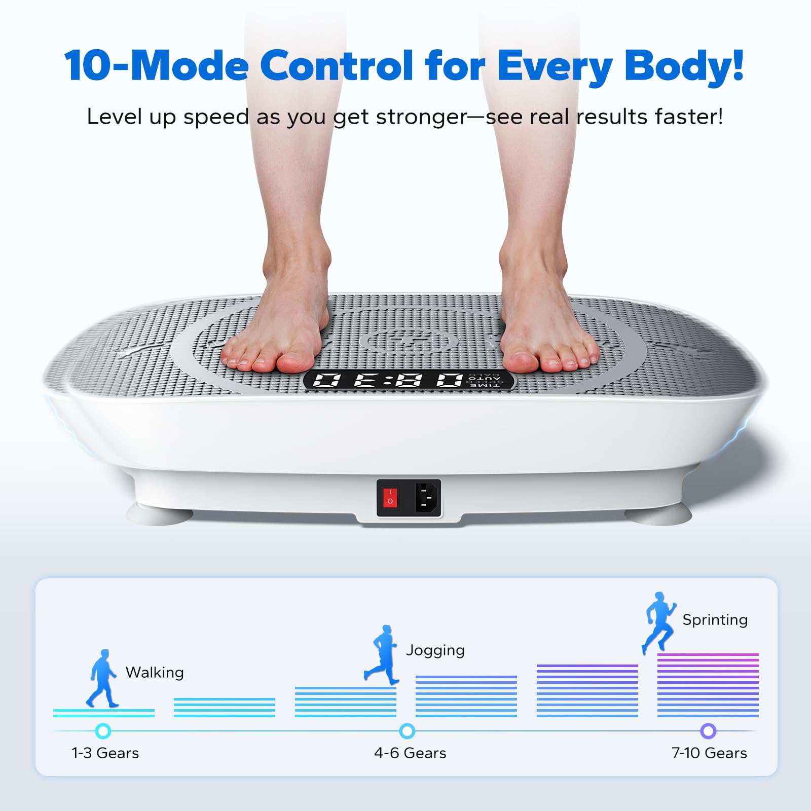 Compact Vibration Plate Exercise Machine with LED Display & Speed Control