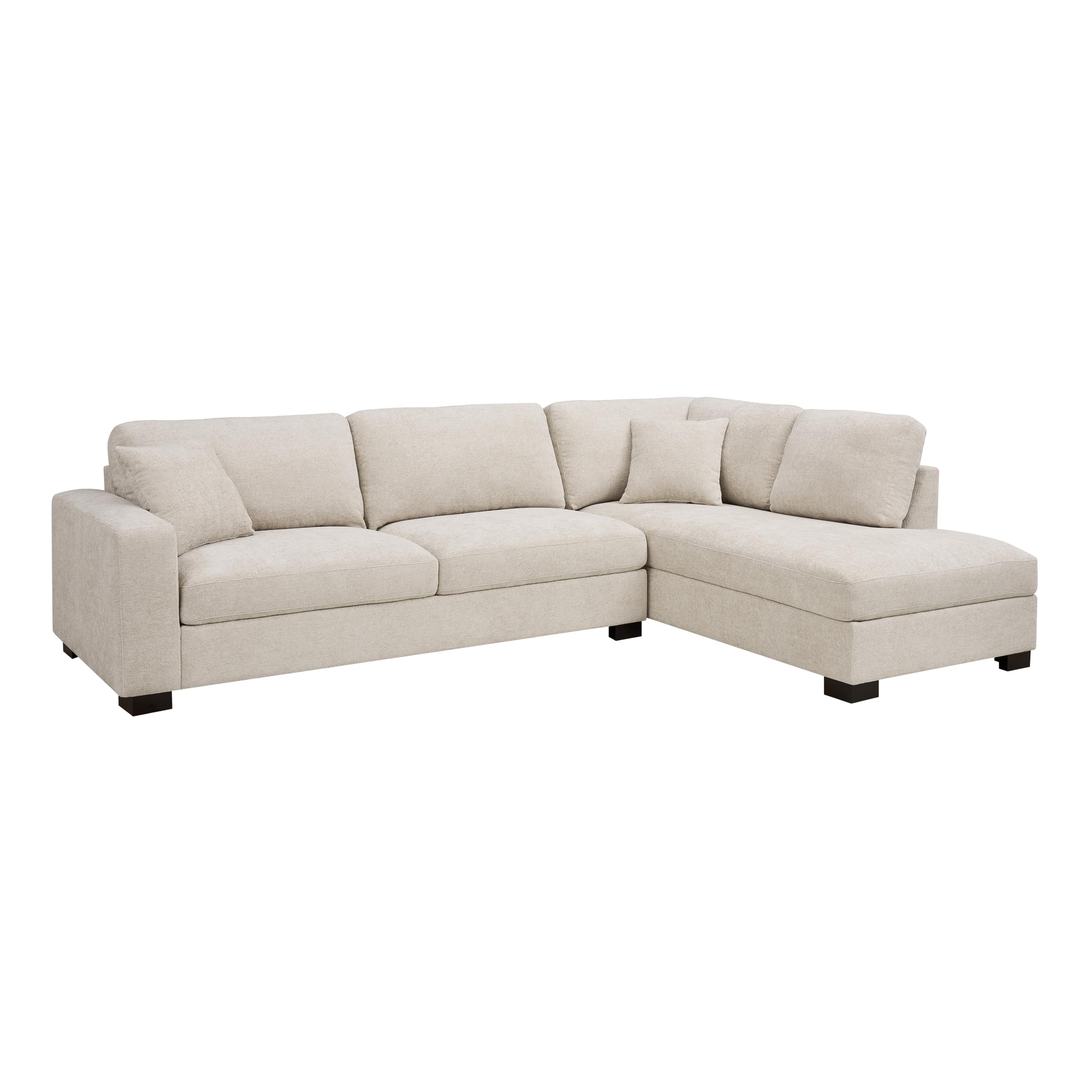 Large Corner Sofa, Left or Right Hand Corner Sofa, Couch in Upholstered Teddy Jumbo Cord or Chenille Fabric, L Shaped Sofas with Optional Footstool (Sage Green Chenille, Left Hand Facing)