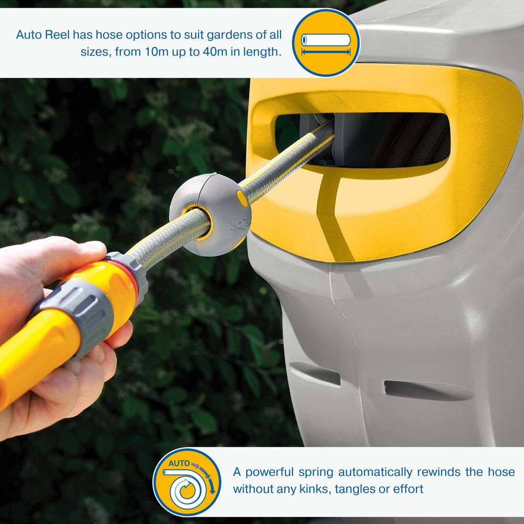 Automatic Wall Mounted Garden Hose Reel with 40M Retractable Hose