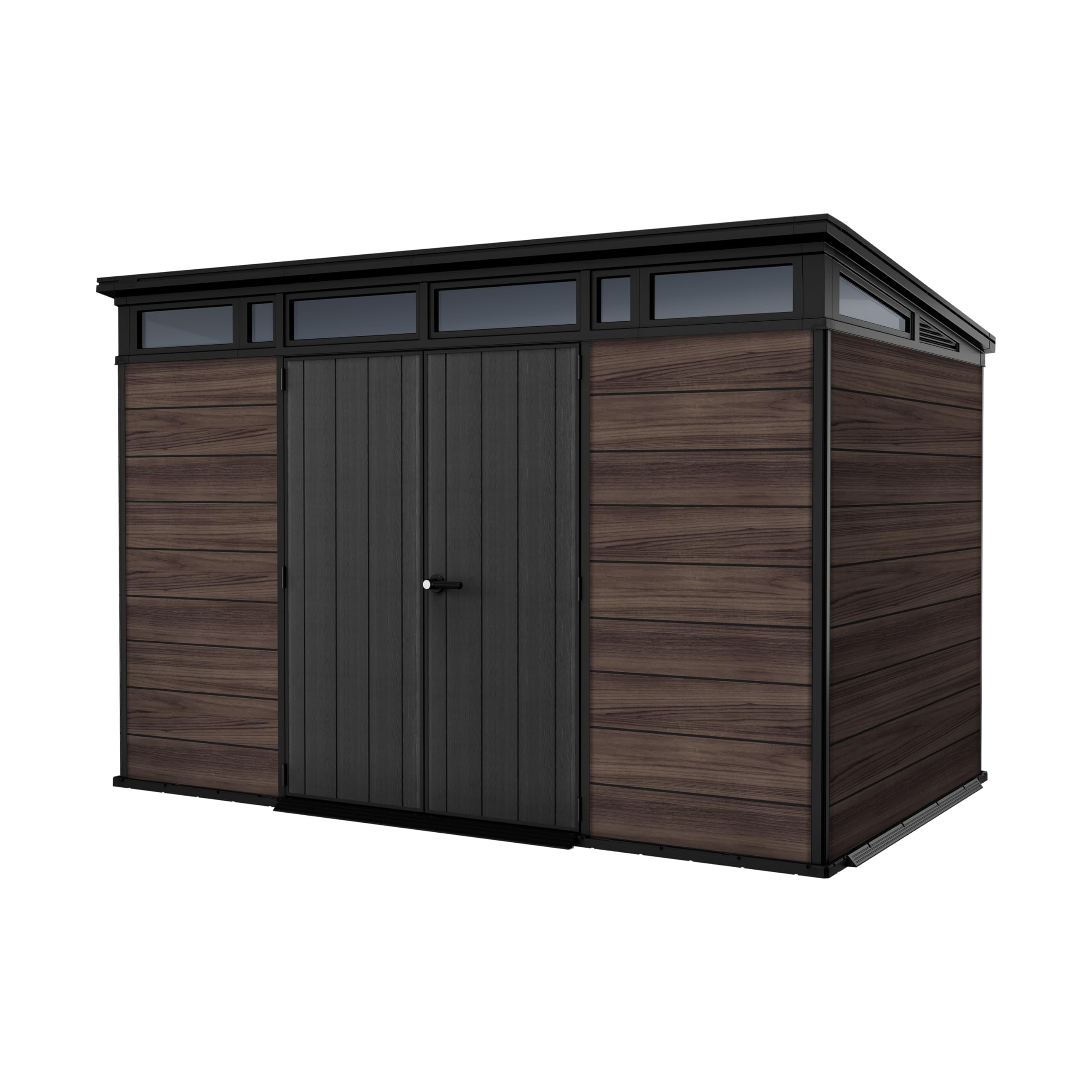 11x7ft Large Outdoor Garden Storage Shed with Lockable Double Doors & Reinforced Roof