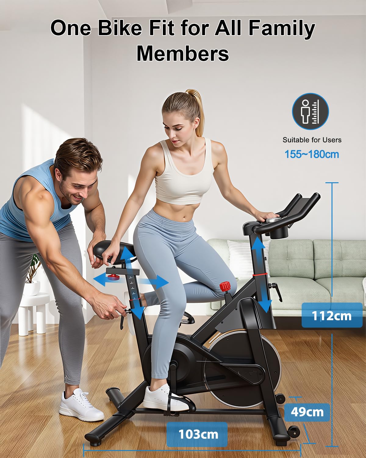 Magnetic Indoor Exercise Bike with LCD Display & Smart App Connectivity