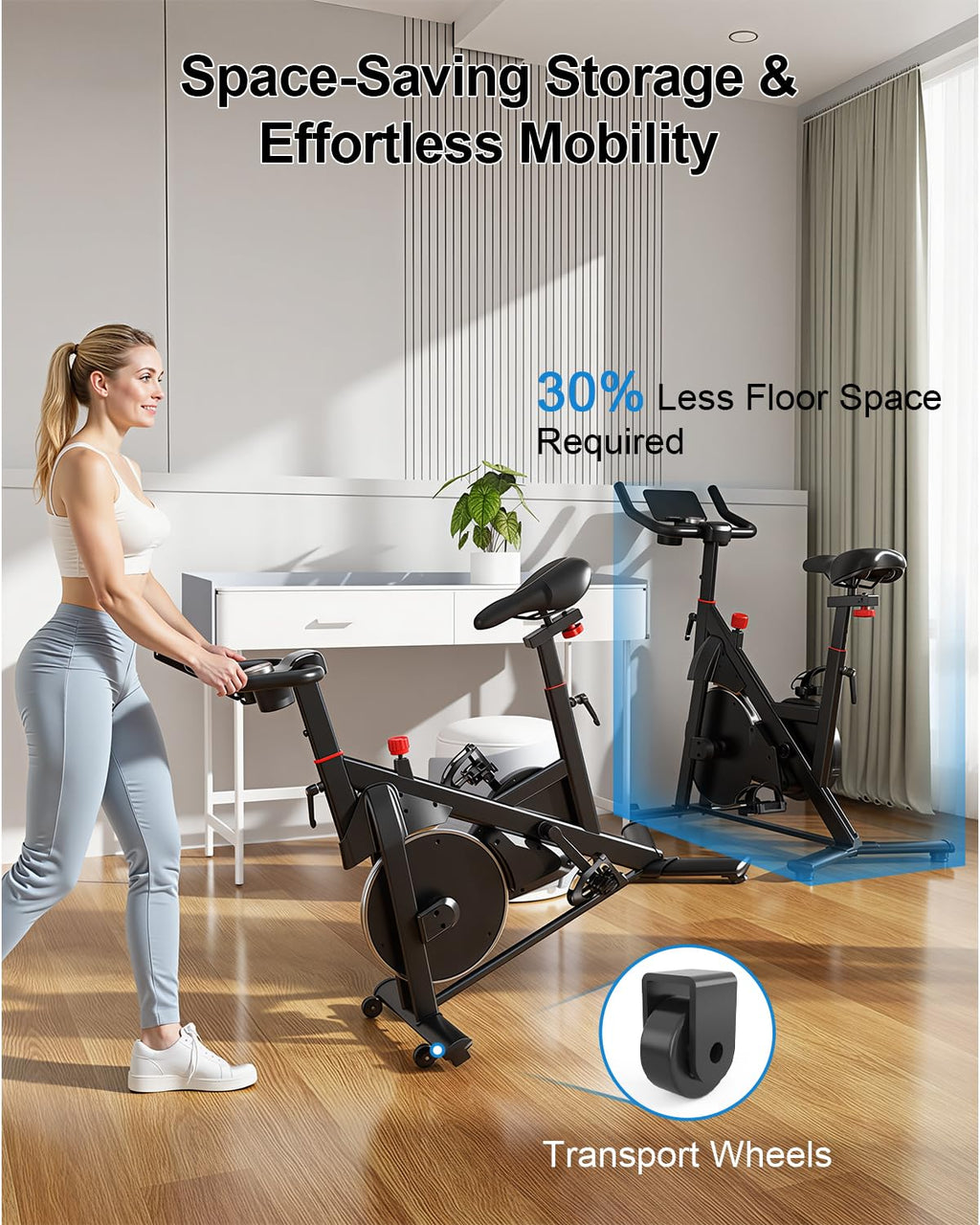 Magnetic Indoor Exercise Bike with LCD Display & Smart App Connectivity