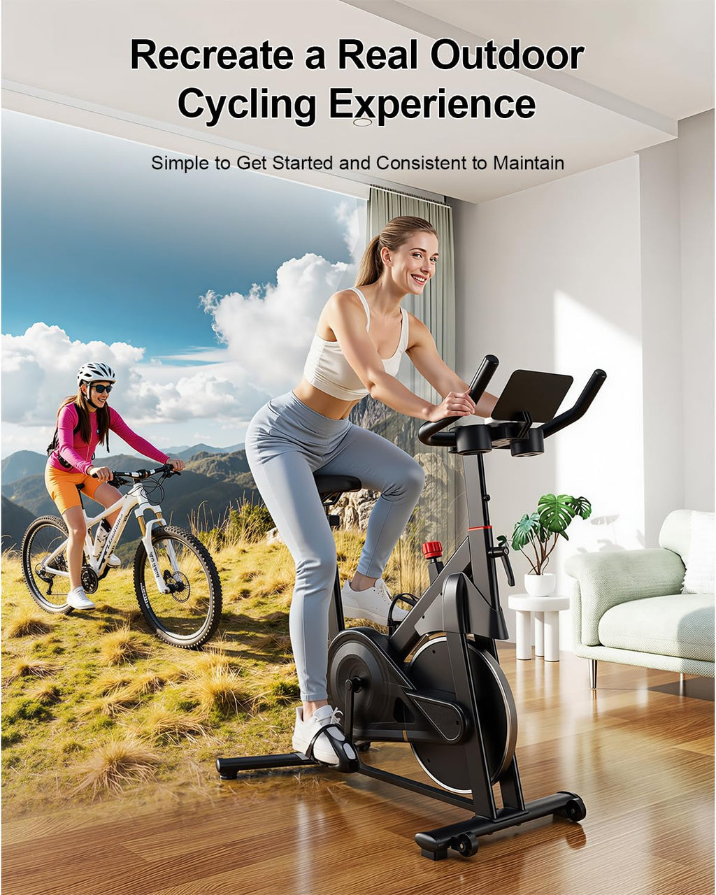 Magnetic Indoor Exercise Bike with LCD Display & Smart App Connectivity