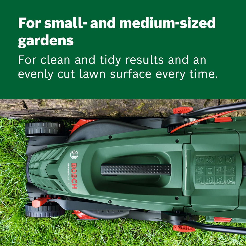 Electric Lawn Mower with 34cm Cutting Width, GrassCombs & 40L Grass Box