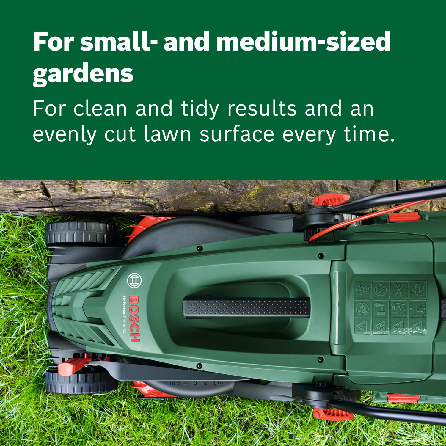Electric Lawn Mower with 34cm Cutting Width, GrassCombs & 40L Grass Box