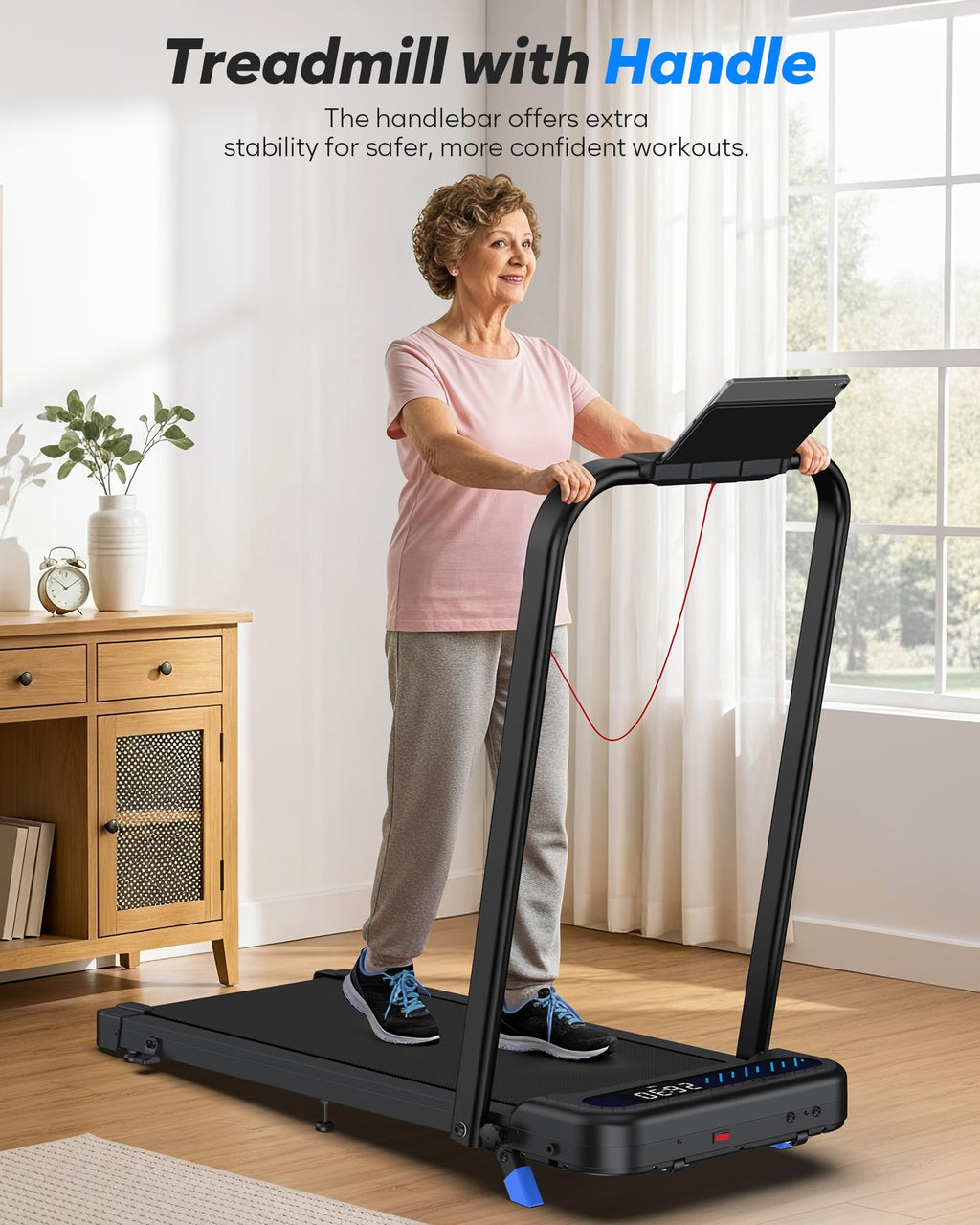 6-in-1 Folding Treadmill with Incline, Handle Bar & Smart Fitness Control