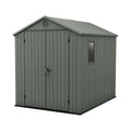 6x8ft Outdoor Garden Storage Shed with Double Doors & Wood-Effect Finish
