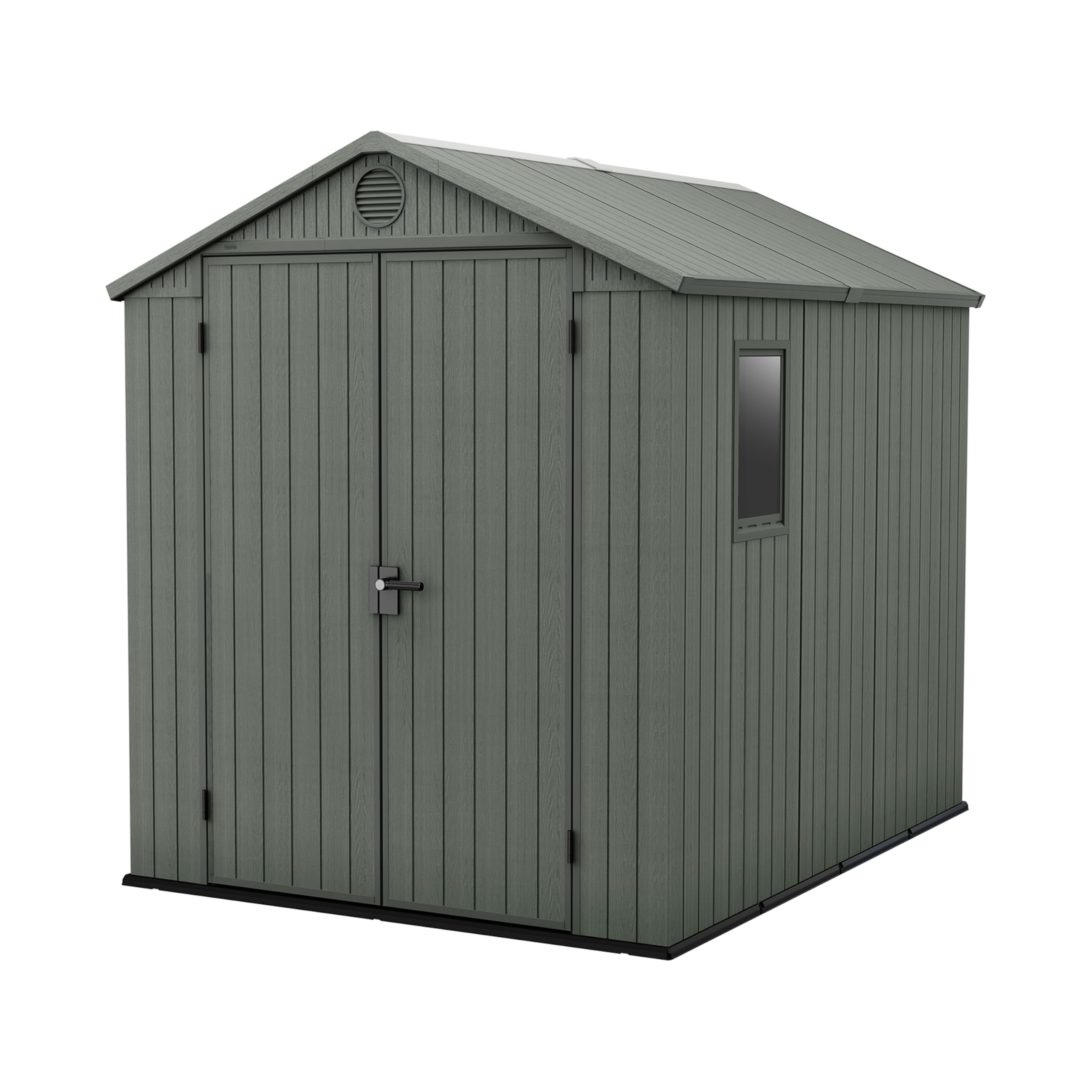6x8ft Outdoor Garden Storage Shed with Double Doors & Wood-Effect Finish