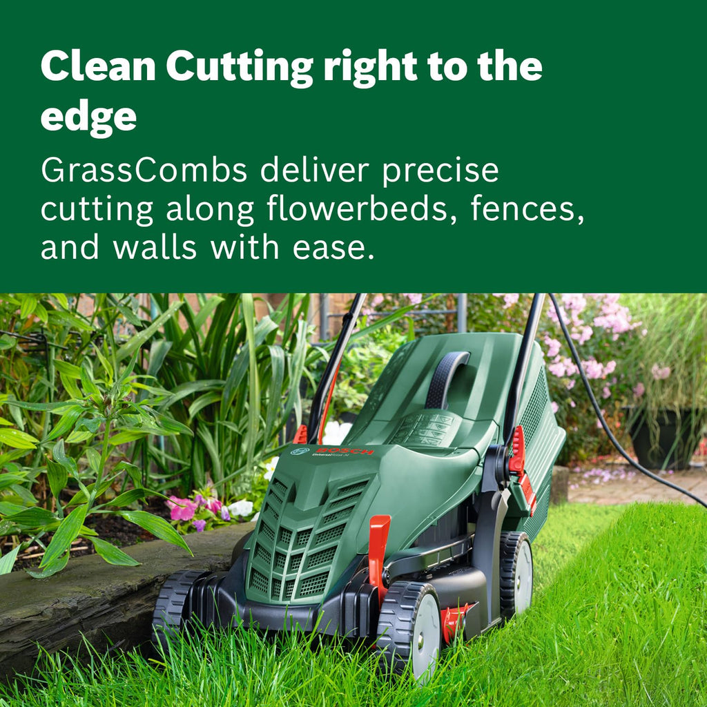 Electric Lawn Mower with 34cm Cutting Width, GrassCombs & 40L Grass Box