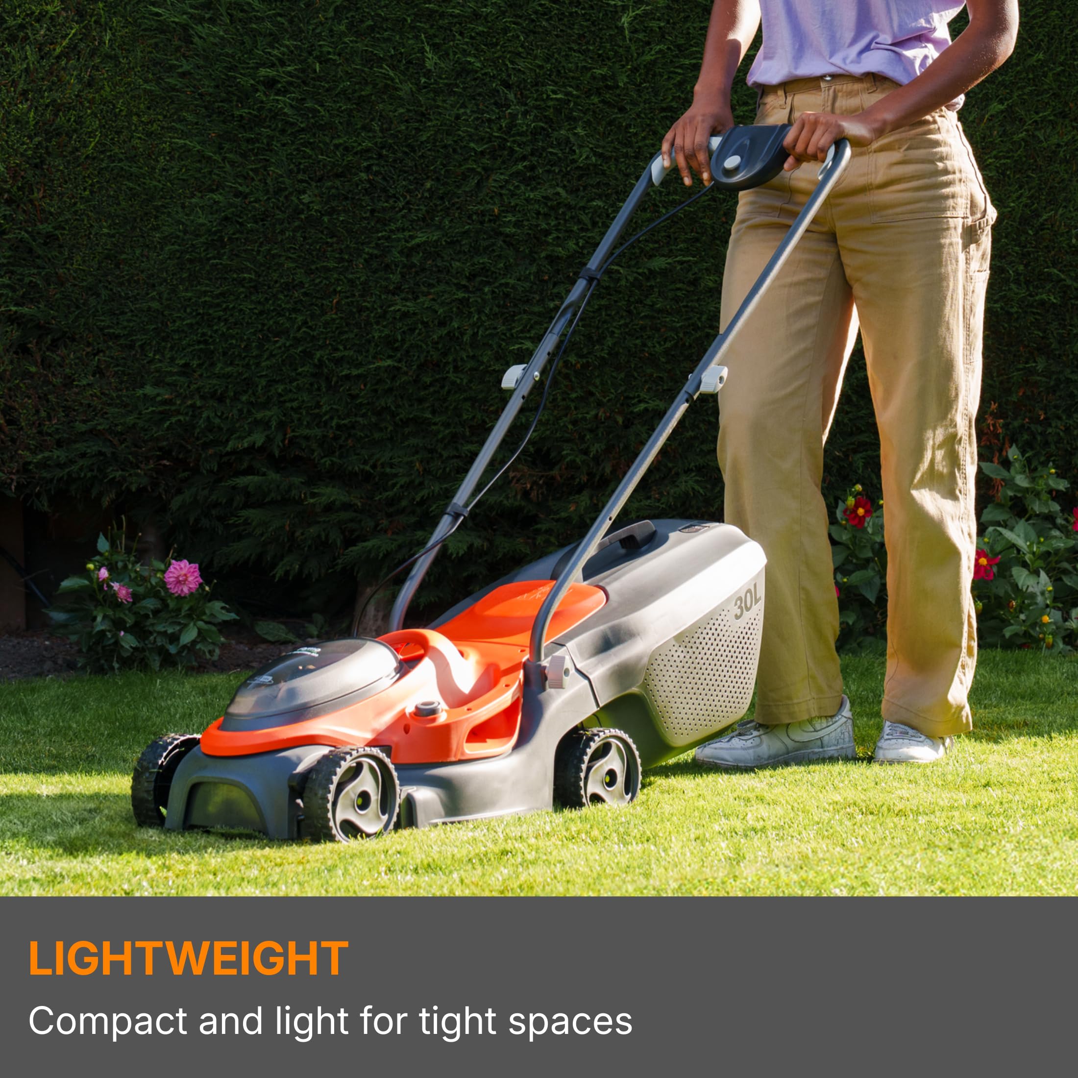 18V Cordless Lawn Mower with Battery, Charger & 30L Grass Collection Box