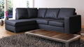 Modern Black Faux Leather Left Hand Corner Sofa